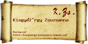 Kisgyörgy Zsuzsanna névjegykártya