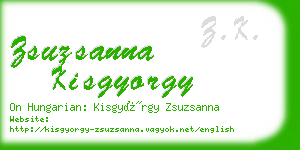 zsuzsanna kisgyorgy business card
