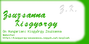 zsuzsanna kisgyorgy business card